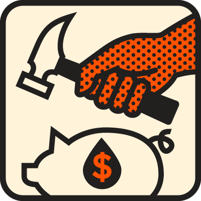 Oil industry icon representing accountability for fossil fuel companies